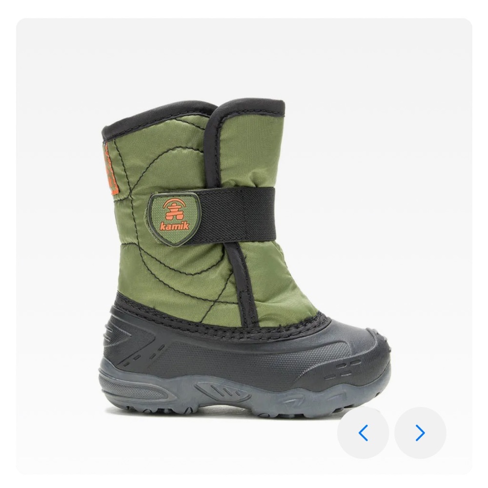 Kamik Snowbug snow boots in Olive. Toddler 7.